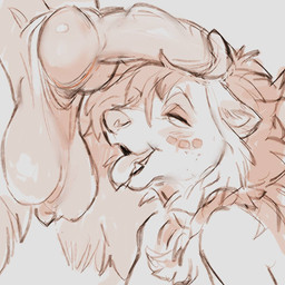 animal_genitalia animal_penis anthro balls big_balls blush canine_genitalia canine_penis duo erection female genitals knot knotted_penis male male/female penis penis_on_head side_view tongue tongue_out mimithedragoness mythology korra_(coddybarks) canid canine canis hybrid mammal mythological_canine mythological_creature werecanid werecanine werecreature werewolf wolfdog 1:1 brown_theme digital_drawing_(artwork) digital_media_(artwork) hi_res