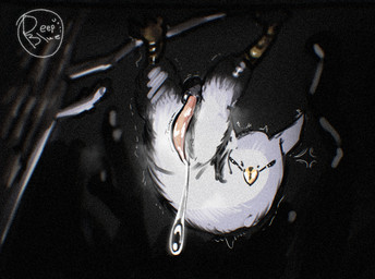 anthro bodily_fluids cum cum_drip dripping genital_fluids looking_at_viewer male night solo twitching deepblue avian bird hybrid owl