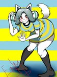 3:4 anthro breasts canid canine clothed clothing felid feline female hair mammal rinrangingan solo tem temmie_(undertale) topwear undertale undertale_(series) white_body