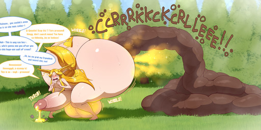 animal_ears balls big_balls big_butt big_penis blonde_hair blush bodily_fluids butt colored_cum crying cum cum_drip dialogue dripping embarrassed erection excessive_feces fart feces genital_fluids genitals glowing glowing_balls glowing_cum glowing_genitalia hair huge_balls huge_butt huge_penis hyper hyper_balls hyper_butt hyper_feces hyper_genitalia hyper_penis male nipples offscreen_character open_mouth outside penis plant pooping solo sweat tail tears text tree unusual_bodily_fluids unusual_cum unusual_genital_fluids yellow_cum yellow_eyes yellow_nipples octoboy animal_humanoid humanoid absurd_res english_text hi_res