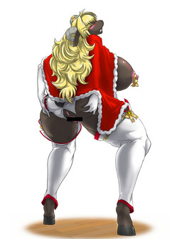 anthro anus big_breasts biped blonde_hair blush breasts brown_body brown_fur butt censor_bar female fur genitals hair hand_on_butt hooves horn ineffective_censorship kemono long_hair looking_at_viewer looking_back nipples rear_view simple_background solo spread_butt spreading standing vulva white_background baneroku dolo bovid caprine domestic_sheep mammal sheep 2015 censored hi_res