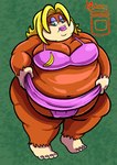 4_toes anthro asian_clothing belly big_belly bra clothing colored_nails colored_toenails east_asian_clothing eyeshadow feet female fur hair half-closed_eyes holding_clothing holding_object japanese_clothing lips looking_down makeup mawashi nails narrowed_eyes navel obese obese_anthro obese_female overweight overweight_anthro overweight_female solo sumo sumo_wrestler toenails toes underwear royaljellysandwich donkey_kong_(series) nintendo candy_kong haplorhine mammal monkey primate 2022 hi_res