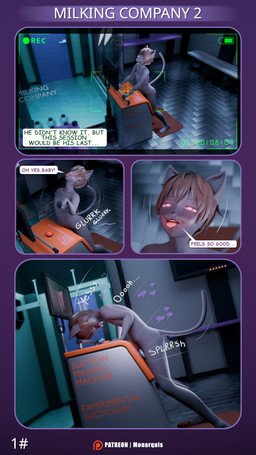 anthro bdsm close-up comic_panel electrostimulation fucking_machine genitals glande laboratory machine male milking_machine nude penile penis penis_milking penis_milking_machine slave solo text monarquis romy_(monarquis) domestic_cat felid feline felis mammal 3d_(artwork) 9:16 comic digital_media_(artwork) english_text hi_res