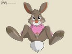 anthro anus_focus balls blush bottomless clothed clothing genitals looking_at_viewer male shirt solo spread_legs spreading topwear diam_snow br'er_rabbit hare lagomorph leporid mammal rabbit 4:3 hi_res