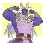 2_horns anthro back_wings horn male membrane_(anatomy) membranous_wings muscular muscular_anthro muscular_male pseudo_beard solo wings macholobo activision mythology spyro_reignited_trilogy spyro_the_dragon bubba_(spyro) rescued_dragons_(spyro) dragon mythological_creature mythological_scalie scalie 2024 colored hi_res