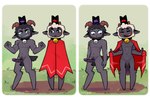 2_panel_comic 4_fingers anthro balls bell bell_collar big_balls big_penis black_eyes blush blush_lines cape clothing collar duo erection exhibitionism feral fingers flaccid flaccid_bigger fur genitals grey_body grey_fur grey_penis horn male male/male muscular muscular_male nude penis pubes size_difference smile surprise tail undressing white_body white_fur wide_hips dirtygum cult_of_the_lamb instant_loss_2koma massive_monster_(studio) goat_(cult_of_the_lamb) lamb_(cult_of_the_lamb) bovid caprine goat humanoid mammal sheep 3:2 comic hi_res