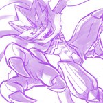 anthro belt black_sclera cape claws clothing codpiece evil_grin grin horn male smile sansyonoki64 bandai_namco digimon digimon_ghost_game digimon_(species) gulusgammamon scalie 1:1