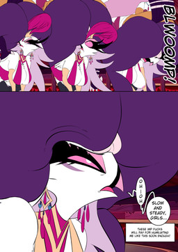 acrobatics annoyed armwear big_breasts big_butt bra breasts butt butt_focus butt_grab butt_on_head camel_toe circus clothing dialogue eyebrows eyelashes faceless_character falling falling_on_another feather_hair feathers female female_on_top groan group hand_on_butt headdress headgear headwear huge_butt inner_monologue insult leg_on_head leg_on_shoulder leotard looking_at_another looking_up looking_up_at_another neckwear on_top on_top_of_another onomatopoeia pink_bra pink_clothing pink_eyes pink_underwear profanity pseudo_hair purple_body purple_feathers raised_arm raised_eyebrows scolding sling_bra slipping solo_focus sound_effects speech_bubble startled surprised talking_to_another text thinking thought_bubble touching_butt trio underwear white_body white_feathers pyramidsofmadness hellaverse helluva_boss stella's_friend_(helluva_boss) stella_(helluva_boss) unnamed_character avian bird goetia 2024 absurd_res comic digital_media_(artwork) english_text hi_res