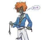 clothing eyewear glasses green_body green_skin hair male not_furry orange_hair mihuankarya electronic_arts plants_vs._zombies popcap_games undead zombie hi_res