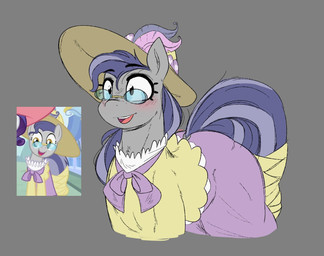 amber_eyes black_eyeliner blush clothing eyeliner eyewear female feral glasses grey_background grey_body hair hat hat_feather headgear headwear loose_feather makeup purple_hair purple_tail screencap simple_background solo tail aaa-its-spook hasbro my_little_pony pish_posh_(mlp) silver_frames_(mlp) earth_pony equid equine horse mammal pony