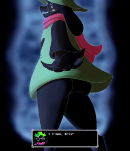 anthro big_butt black_body black_fur butt butt_focus clothing curvy_figure fur horn huge_butt long_ears looking_at_viewer male male_anthro presenting presenting_hindquarters reaching_towards_viewer simple_background solo solo_focus thick_thighs wide_hips bigbuttcockroach deltarune undertale_(series) ralsei bovid caprine goat mammal absurd_res hi_res