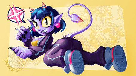 butt clothing female horn raised_tail suggestive suggestive_pose tail tail_motion teratophilia zombie_maykr punch_punch_forever nono_matsumoto demon demon_humanoid horned_humanoid humanoid 16:9 hi_res widescreen