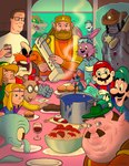anthro burger caveman container cup dinner_table drinking_glass eating female food furniture glass glass_container glass_cup group looking_at_viewer male overweight overweight_humanoid pasta sheriff spaghetti table wine_glass nick_lauer arthur_(series) cd-i hanna-barbera hotel_mario king_of_the_hill mario_bros nickelodeon nintendo pingas ratatoing scooby-doo_(series) sega sonic_the_hedgehog_(series) spongebob_squarepants the_legend_of_zelda tloz_cd-i_games_(series) arthur_read bowser dr._eggman hank_hill king_harkinian link luigi marcell_toing mario morshu princess_zelda squidward_tentacles yoshi_(character) aardvark cephalopod coleoid decapodiform human humanoid koopa lagomorph leporid mammal marine mollusk mouse murid murine rabbit rodent scalie squid yoshi crossover digital_drawing_(artwork) digital_media_(artwork) hi_res