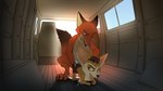 anal anthro bodily_fluids canid canine car cum cum_in_ass cum_inside disney duo fennec_fox finnick_(zootopia) fox from_behind_position genital_fluids inside_car looking_pleasured male male/male mammal nick_wilde sex seyrmo size_difference smile true_fox vehicle zootopia