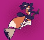 anthro clothed clothing cosplay female panties pose solo underwear upskirt witch_costume asue yellowcyann canid canine fox mammal absurd_res hi_res pinup tagme