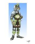 anthro fur green_eyes holding_object knight looking_aside male medieval medieval_armor medieval_clothing solo warrior yellow_body yellow_fur bartek22 sir_ronald_(bartek22) canid canine mammal 4:5 hi_res