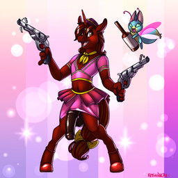 accessory animal_genitalia animal_penis anthro balls big_balls big_penis bottomwear bow_(feature) bow_accessory bow_ribbon clothed clothing crossdressing equine_genitalia equine_penis femboy flight_attendant furgonomics genitals gun half-erect hat headgear headwear horn male penis ranged_weapon ribbons simple_background skirt solo tail tail_accessory tail_bow tail_ribbon uniform weapon keishinkae mythology rum_chaser equid equine mammal mythological_creature mythological_equine unicorn 1:1 hi_res
