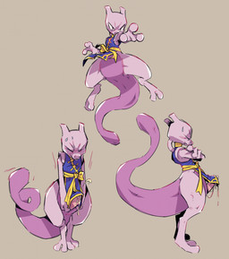 2_toes 3_fingers anthro blush bodily_fluids bottomless clothed clothing cum cumshot ejaculation erection eyes_closed feet fingers genital_fluids holowear_(pokemon) long_tail male simple_background solo standing sweat tail toes flookz nintendo pokemon pokemon_unite martial_arts_style_mewtwo generation_1_pokemon legendary_pokemon mewtwo pokemon_(species) 2026 digital_media_(artwork) hi_res