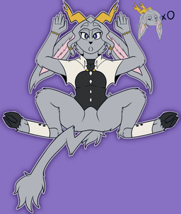 anthro antlers arms_above_head bottomless clothed clothing defeated falling female gameplay_mechanics grey_body hands_up hooves horn life_(gaming) solo spread_legs spreading tail anonymous_artist platformer_death_pose pseudoregalia sybil_(pseudoregalia) jackalope lagomorph mammal hi_res