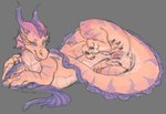 blush fangs female feral genitals jewelry looking_at_viewer open_mouth open_smile pussy simple_background smile solo spread_pussy spreading tail teeth purple-blep luck_(film) mythology babe_(luck) dragon mythological_creature mythological_scalie scalie sketch