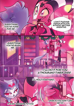 4_eyes 4_fingers anthro apartment apartment_building back_spines balcony beak black_beak boots bottomwear bow_(decoration) bow_ribbon canon_couple chest_tuft christmas_clothing cigarette city cleavage_cutout clothing cutout dancing decoration dialogue duo eye_contact eyebrows eyelashes eyeshadow feather_hair feather_tuft feathers feet fingers footwear garland glowing_pupils grey_body grey_feathers half-closed_eyes hand_holding holidays horn keyhole_turtleneck looking_at_another makeup male male/male markings mascara multi_eye multicolored_body narrowed_eyes night open_mouth open_smile outside pants profanity pseudo_hair pupils railing red_body red_eyes red_sclera romantic romantic_couple sharp_teeth shoes size_difference slit_pupils smile spade_tail speech_bubble spiked_tail spikes spikes_(anatomy) spines striped_horn striped_markings striped_tail stripes sweater tail tail_feathers tail_markings talons teeth text toes tongue topwear tuft turtleneck yellow_sclera yellow_teeth zero_lawliet christmas hellaverse helluva_boss blitzo_(helluva_boss) stolas_(helluva_boss) avian bird demon demon_humanoid horned_humanoid humanoid imp owl owl_demon artist_name comic english_text hi_res watermark