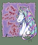 cave female horn iridescent iridescent_fur iridescent_hair iridescent_horn iridescent_mane male rainbow simple_background solo crescentmoon mythology borealis equid equine mammal mythological_creature mythological_equine unicorn 2006