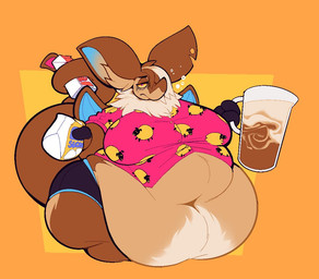 anthro belly belly_overhang big_butt big_ears big_moobs black_clothing brown_body brown_fur butt clothing ear_tuft fur groggy growth hair half-closed_eyes highlights_(coloring) holding_jug huge_moobs light_body light_fur liquid long_hair long_tail looking_at_viewer male mane membrane_(anatomy) membranous_wings moobs morbidly_obese morbidly_obese_anthro morbidly_obese_male narrowed_eyes navel obese obese_anthro obese_male overweight overweight_anthro overweight_male pink_clothing sad shirt snout snout_growth solo sugar tail topwear tuft underwear wardrobe_malfunction wide_hips wings yellow_eyes boot_(artist) boot_(character) bat bovid caprine goat mammal sheep unknown_species 2022 colored