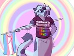 5_fingers anthro big_breasts black_clothing black_shirt black_topwear breasts clothed clothing female fingers flag flag_(object) hand_on_hip holding_flag holding_object lgbt_pride looking_at_viewer looking_down pantsless pride_color_clothing pride_colors shirt solo standing t-shirt text text_on_clothing text_on_shirt text_on_t-shirt text_on_topwear topwear transgender_pride_colors ovenbakedbeans lgbt_pride_month beans_(ovenbakedbeans) reptile scalie snake absurd_res colored english_text hi_res signature trans_(lore) trans_woman_(lore)