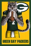 5_fingers american_football anthro black_claws border bottomwear brown_nose claws clothed clothing dipstick_tail eyebrows fingers fur green_border grey_body grey_eyebrows grey_fur grey_inner_ear_fluff inner_ear_fluff male markings pants shirt simple_background solo sport spots standing tail tail_markings text topwear tuft wisconsin yellow_background buckeyety green_bay_packers nfl felid mammal pantherine snow_leopard english_text hi_res