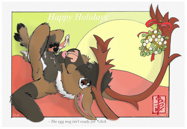 animal_genitalia anthro aroused balls border cervine_genitalia erection genitals male nude solo white_border fennec_(artist) comet_(fennec) cervine deer mammal new_world_deer reindeer