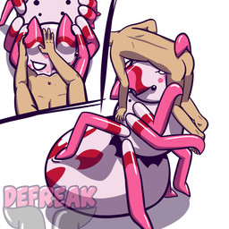 8_eyes 8_legs arthropod_abdomen bestiality blush duo female female_on_human feral feral_penetrated human_on_feral human_penetrating human_penetrating_feral interspecies larger_female larger_feral larger_penetrated male male/female male_on_feral multi_arm multi_eye multi_limb penetration sex simple_background size_difference smaller_human smaller_male white_background defreak so_i'm_a_spider_so_what? kumoko arachnid arthropod human mammal spider 1:1 digital_media_(artwork) hi_res