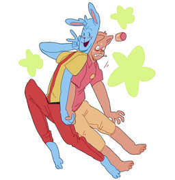 anthro blue_body blue_skin clothing dessert duo food hand_holding hat headgear headwear ice_cream male male/male orange_body orange_skin text text_on_clothing text_on_hat text_on_headwear unknown_artist undertale undertale_(series) burgerpants nicecream_man domestic_cat felid feline felis lagomorph leporid mammal rabbit 2015 source_request