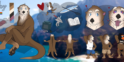 animal_mask anthro balls blue_eyes book bottomwear brown_body brown_fur clothing color_swatch cross-eyed erection fur genital_piercing genitals hand_behind_head hand_cultivator harness heart_symbol humanoid_genitalia humanoid_penis hypnosis jockstrap lgbt_pride looking_at_viewer male male_anthro mask mind_control nude nude_anthro nude_male paddle paddleboard pawpads penis penis_piercing piercing pink_penis pride_colors prince_albert_piercing pup_mask rainbow_pride_colors ringed_eyes shirt shorts sitting six-stripe_rainbow_pride_colors slightly_chubby slightly_chubby_anthro slightly_chubby_male smile solo standing surfboard tail tan_body tan_fur tea_bag teeth text tongue tongue_out tools topwear trowel underwear vein veiny_penis whiskers labradorszn toby_(runneroo) mammal mustelid otter sea_otter 2020 english_text hi_res model_sheet