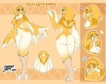 alternate_species anthro avian barely_visible_genitalia barely_visible_pussy beak bird blonde_hair breasts breath_of_the_wild butt character_name expressions feather_markings feathers feet female genitals hair hi_res markings model_sheet nintendo nipples non-mammal_breasts non-mammal_nipples nude princess_zelda pussy rito simple_background solo talons tattoorexy the_legend_of_zelda toes