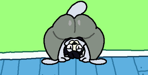 animated_gif anthro big_butt black_outline bottomwear bouncing bouncing_butt butt clothed clothing glistening glistening_bottomwear glistening_clothing glistening_pants hair hand_on_ground looking_at_viewer looking_back looking_through looking_through_legs male mask outline pants presenting presenting_hindquarters rear_view simple_background smile solo tail superiorfox jordo_(rocketrigby) canid canine canis mammal wolf 2021 animated digital_media_(artwork) low_res short_playtime