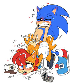 arm_pull bodily_fluids cum cum_drip cum_in_vagina cum_inside dripping duo ejaculation female genital_fluids male male/female male_penetrating penetration spilled_coffee spilled_drink shenadical sega sonic_the_hedgehog_(series) sally_acorn sonic_the_hedgehog hi_res