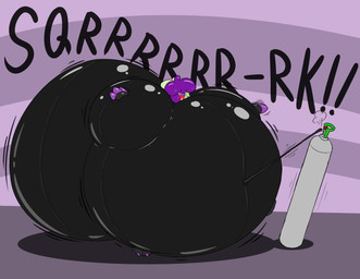 air_inflation balloon blush blush_lines clothing glistening green_body hair helium_tank hose hose_in_navel hose_inflation immobile inflatable inflation latex latex_clothing latex_skinsuit motion_lines onomatopoeia purple_background purple_hair purple_sclera shadow simple_background skinsuit sound_effects text tight_clothing worried_face finalcord nox_(finalcord) animate_inanimate felid living_balloon living_inflatable mammal pantherine tiger 2022 archived_source hi_res