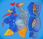 anthro ass_to_ass between_butts biped butt group machine male male/male micro nude smothering trio conadolpomp adventures_of_sonic_the_hedgehog nintendo sega sonic_the_hedgehog_(series) star_fox falco_lombardi scratch_(adventures_of_sonic_the_hedgehog) avian badnik canid canine fox mammal