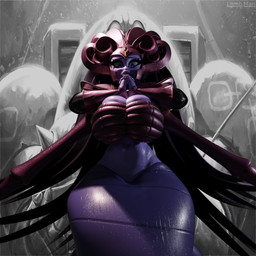 claws covered_breasts extra_limbs female hair_down looking_at_viewer looking_down looking_down_at_viewer pleading_eyes solo wet lamb_man26 samzan_(modeler) alien_queen_(space_king) alien alien_humanoid humanoid 1:1 2026 3d_(artwork) digital_media_(artwork) hi_res