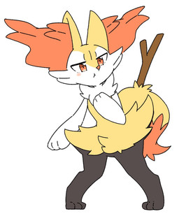 3_fingers 3_toes ambiguous_anthro ambiguous_gender anthro arm_tuft biped black_body black_fur blush blush_stickers cheek_tuft chest_tuft closed_frown digitigrade dipstick_tail facial_tuft featureless_crotch feet fingers flat_chested front_view frown fur hip_tuft inner_ear_fluff knock-kneed leaning leaning_forward looking_at_viewer markings mouth_closed multicolored_body multicolored_fur nude_ambiguous nude_anthro object_in_tail orange_body orange_eyes orange_fur orange_inner_ear_fluff orange_nose orange_tail_tip pointy_ears prick_ears puffed_cheeks shoulder_tuft simple_background solo standing stick stick_in_tail tail tail_markings toes tuft two_tone_tail white_background white_body white_fur yellow_body yellow_fur yellow_tail yakiniku628 nintendo pokemon braixen canid generation_6_pokemon mammal pokemon_(species) 2023 colored digital_drawing_(artwork) digital_media_(artwork) flat_colors full-length_portrait portrait