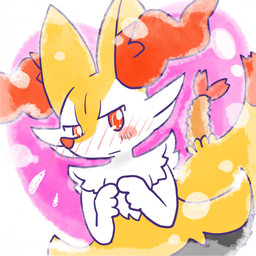 ambiguous_anthro ambiguous_gender anthro biped blush blush_lines blush_stickers bodily_fluids dipstick_tail dutch_angle flying_sweatdrops food front_view index_to_index looking_at_viewer markings mouth_closed object_in_tail shrimp_(food) simple_background snout solo standing sweat sweatdrop tail tail_markings annyui0611 nintendo pokemon braixen canid generation_6_pokemon mammal pokemon_(species) 1:1 2023 digital_drawing_(artwork) digital_media_(artwork) half-length_portrait hi_res japanese_description portrait translated_description