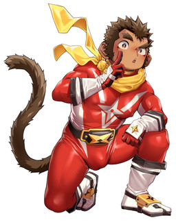 anthro asian_clothing balls_outline bodysuit bulge clothing detailed_bulge east_asian_clothing footwear genital_outline gloves handwear japanese_clothing kemono male ninja nipple_outline penis_outline scarf skinsuit socks solo tabi_socks tail tight_clothing warrior shiba_yuji vtuber hino_arashi haplorhine mammal monkey primate hi_res