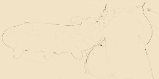 2_antennae ambiguous_gender antennae_(anatomy) anthro balls bestiality big_balls big_penis butt deep_throat duo eyes_closed feral fur genitals huge_balls huge_penis living_condom male oral oral_penetration penetration penis penis_in_mouth side_view size_difference tail vein veiny_penis sushiamazing bits_and_bops sushi_(sushiamazing) arthropod caterpillar domestic_cat felid feline felis insect larva mammal 2026 absurd_res digital_media_(artwork) hi_res monochrome sketch