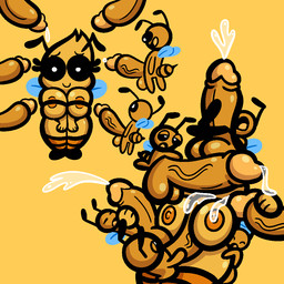 ambiguous_penetration antennae_(anatomy) anthro balls big_balls big_penis bodily_fluids breast_play breasts cum ejaculation female gangbang genital_fluids genitals group group_sex handjob huge_balls huge_penis humanoid_genitalia humanoid_penis hyper hyper_balls hyper_genitalia hyper_penis male male/female penetration penile penis penis_on_face sex small_but_hung titfuck pixelcap instant_loss_2koma amber_(pixelcap) arthropod bee hymenopteran insect 1:1