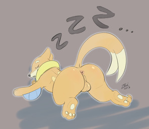 anthro anus arm_fin ass_up backsack ball_tuft balls black_nose bodily_fluids butt dipstick_tail drooling eyes_closed fin forked_tail genitals glistening glistening_butt grey_background male markings nude_anthro open_mouth orange_body outline pawpads perineum presenting presenting_hindquarters saliva simple_background sleeping solo sound_effects tail tail_markings tan_body tuft unusual_anatomy unusual_tail vowelless vowelless_sound_effect zzz zriartz nintendo pokemon buizel generation_4_pokemon pokemon_(species) 2023 signature