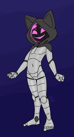 animal_ears anthro biped black_hood eyebrows featureless_chest female flat_chested genitals grin headgear hood_only loli machine mostly_nude navel plantigrade screen screen_face simple_background smile solo standing vulva white_body young young_female young_humanoid soulcentinel animal_humanoid cat_humanoid felid felid_humanoid feline feline_humanoid humanoid mammal mammal_humanoid robot robot_humanoid 2024