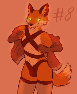 anthro bulge clothing fur glowing glowing_eyes jacket legwear male orange_body smile solo thigh_highs topwear undressing yellow_eyes junkedart dressuptober epic_games fortnite fennix_(fortnite) canid canine fox mammal red_fox true_fox 2021 digital_drawing_(artwork) digital_media_(artwork) hi_res monochrome portrait three-quarter_portrait