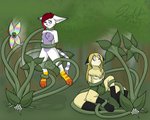 anthro blonde_hair breasts clean_diaper clothed clothing diaper duo female fur hair hypnosis hypnotic_eyes mind_control nude open_diaper open_mouth plant tentacles wearing_diaper frmcast351 kilala_lyko mammal 5:4 absurd_res hi_res