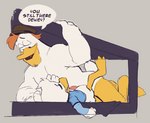 age_difference anal anthro beak bottomless clothed clothing dialogue duo genitals male male/male penis young young_anthro seth-iova disney ducktales ducktales_(2017) dewey_duck launchpad_mcquack anatid anseriform avian bird duck digital_media_(artwork) hi_res