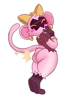 accessory anthro big_butt blush bodily_fluids bow_(feature) bow_accessory bow_ribbon bracelet breasts brown_body brown_fur butt butt_slap centered_hair_bow contact_onomatopoeia covering covering_breasts duo ear_piercing ear_ring eyes_closed female female_focus fur gold_(metal) hair_accessory hair_bow hair_ribbon impact_onomatopoeia jewelry monkey_ears mouthless neck_ring nude onomatopoeia piercing pink_body pink_fur rear_view red_butt ribbons ring_piercing slap solo_focus sound_effects spanking standing tears text tiptoes whap syrenbytes disney kingdom_hearts square_enix bouncywild haplorhine heartless mammal monkey primate 2020 absurd_res hi_res